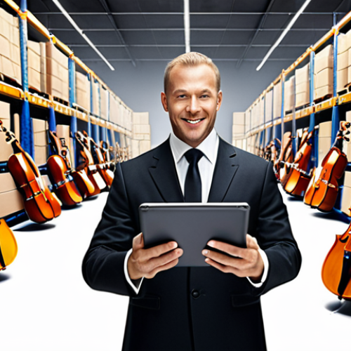 Home 18 **
A complex orchestra with instruments representing suppliers, transport, and warehouses. A conductor uses an SCM software interface (like a tablet) instead of a baton. The "music" is a product being delivered to a happy customer. Focus on showing interconnectedness and harmony.
**