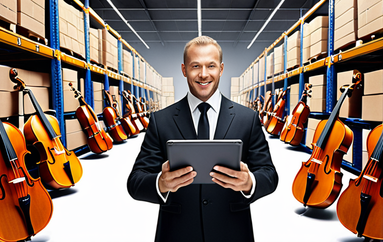 **
A complex orchestra with instruments representing suppliers, transport, and warehouses. A conductor uses an SCM software interface (like a tablet) instead of a baton. The "music" is a product being delivered to a happy customer. Focus on showing interconnectedness and harmony.
**
