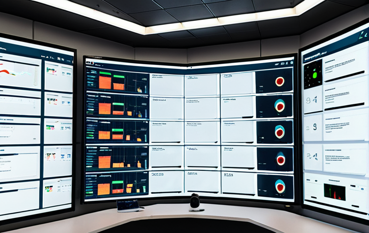 **
Prompt: A futuristic supply chain control tower. Multiple screens display real-time data visualizations of product flow, IoT sensor readings (temperature, location), and blockchain transaction records. Focus on the connectivity and transparency enabled by data. Emphasize a clean, modern aesthetic. Incorporate subtle visual cues suggesting sustainability.
**