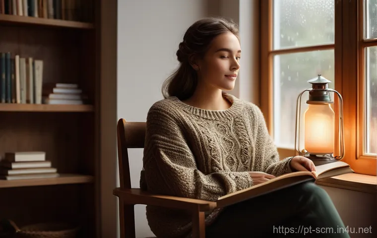 공급망관리 실무에서의 효율적 도구 활용 - **Prompt:** A cozy, autumnal indoor scene featuring a young woman (around 20s-30s) comfortably seate...