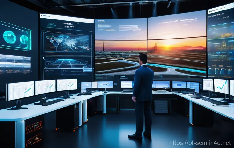 SCM에서의 효율적인 프로세스 개선 - **Digital Logistics Hub: AI-Powered Efficiency**
* **Description:** A futuristic, highly autom...