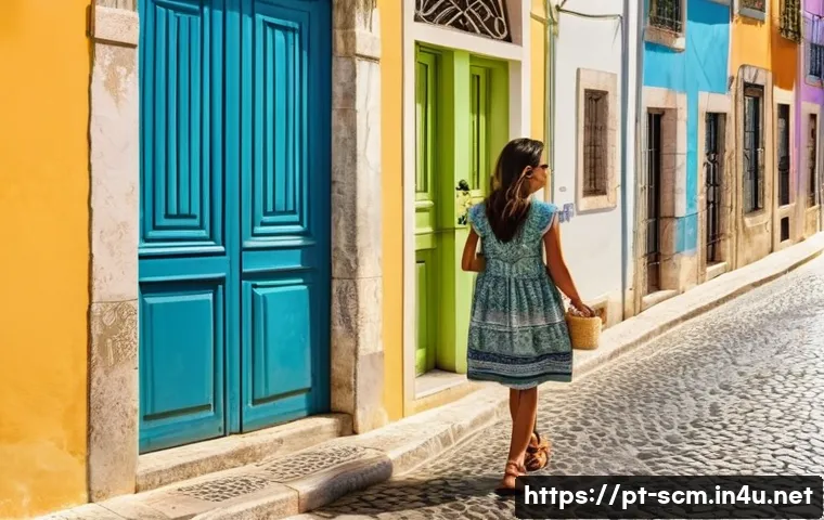 공급망관리와 스마트 공장의 연결 - **Prompt:** "A sunny street scene in Lisbon, Portugal. A young woman with olive skin and dark hair, ...