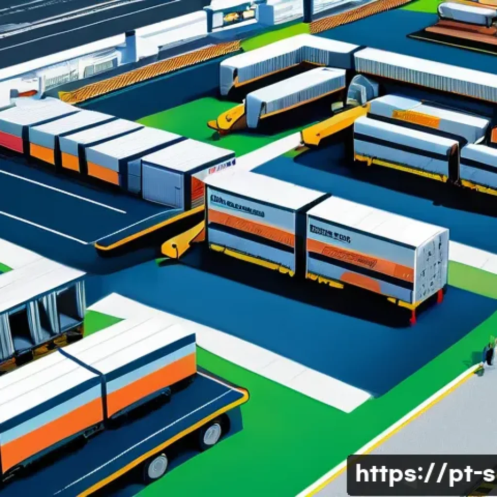 공급망관리와 경쟁력 있는 가격 정책 - A detailed digital illustration of a modern supply chain logistics process map, showcasing interconn...