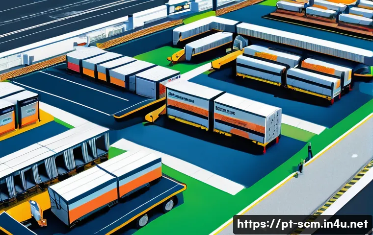 공급망관리와 경쟁력 있는 가격 정책 - A detailed digital illustration of a modern supply chain logistics process map, showcasing interconn...
