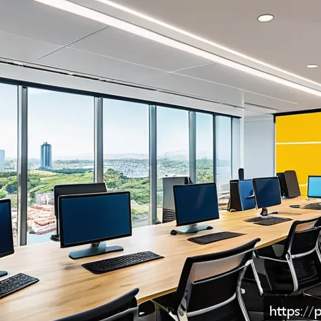SCM 실무에서의 비효율 관리 사례 - A modern corporate office scene showing a diverse team of professionals from purchasing, logistics, ...