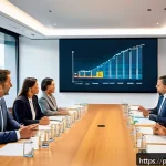 공급망관리와 협력업체 관리 - A modern corporate meeting room with diverse business professionals engaged in a transparent communi...