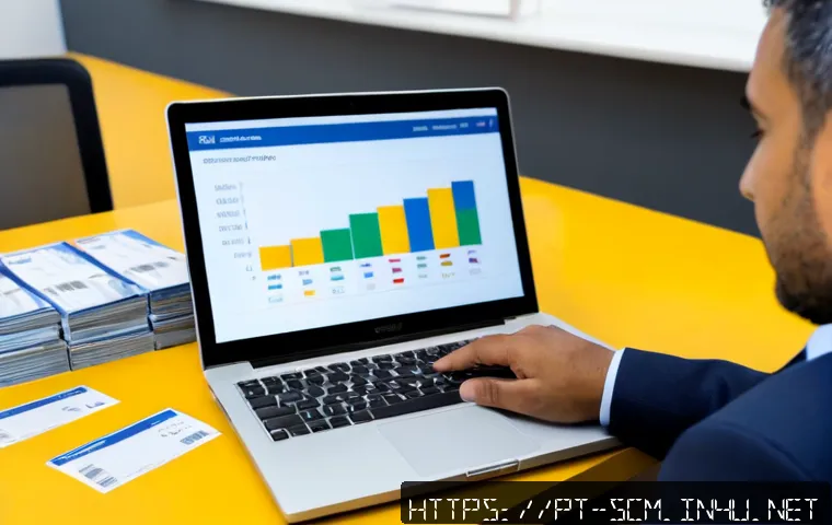 SCM 실무에서 자주 쓰이는 툴 - Photorealistic Brazilian supply chain manager reviewing a clean logistics dashboard with abstract ch...
